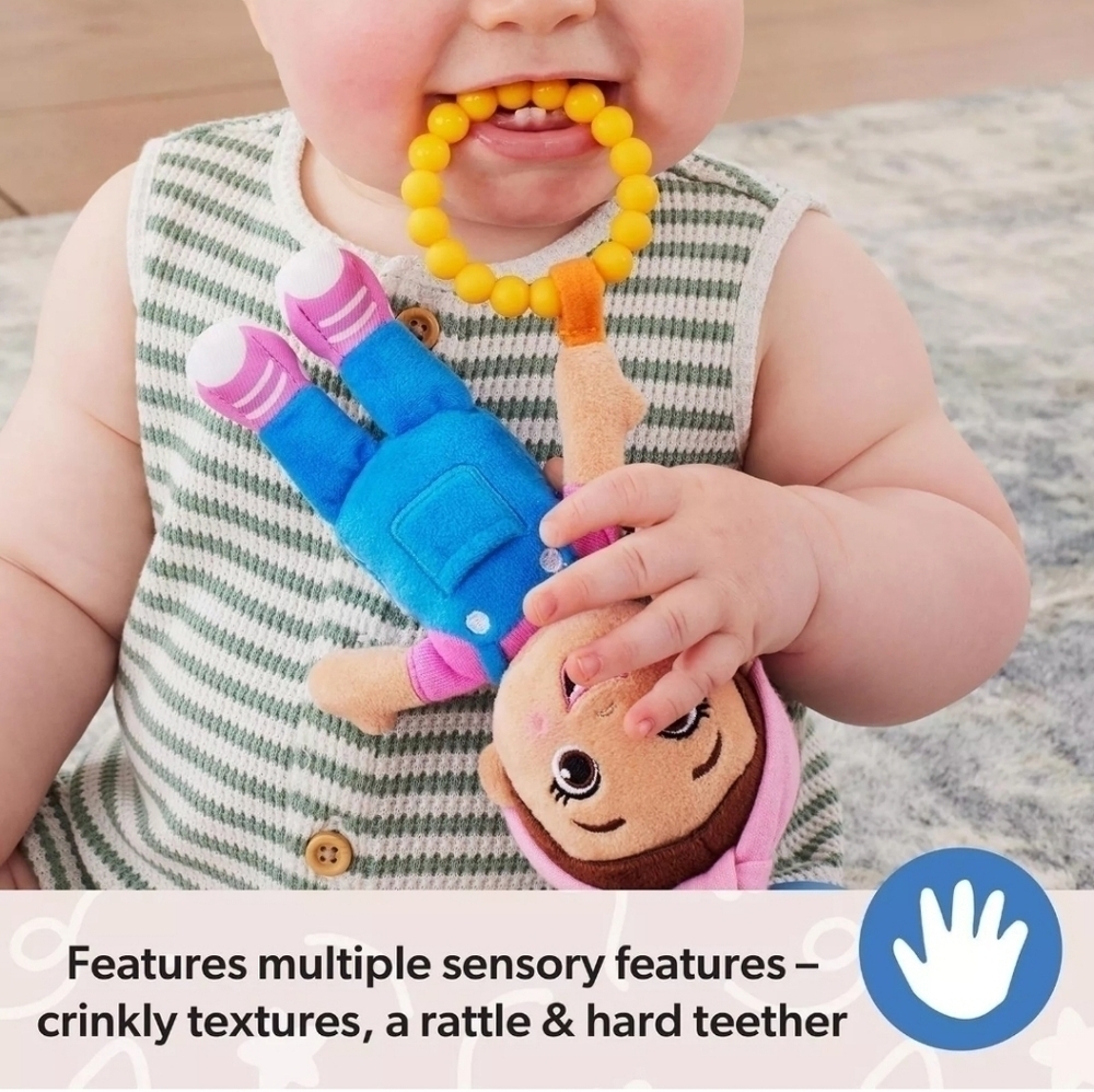 Ms. Rachel Sensory Take Along Toy Doll Plush Baby Rattle & Clip NEW! - Picture 3 of 10